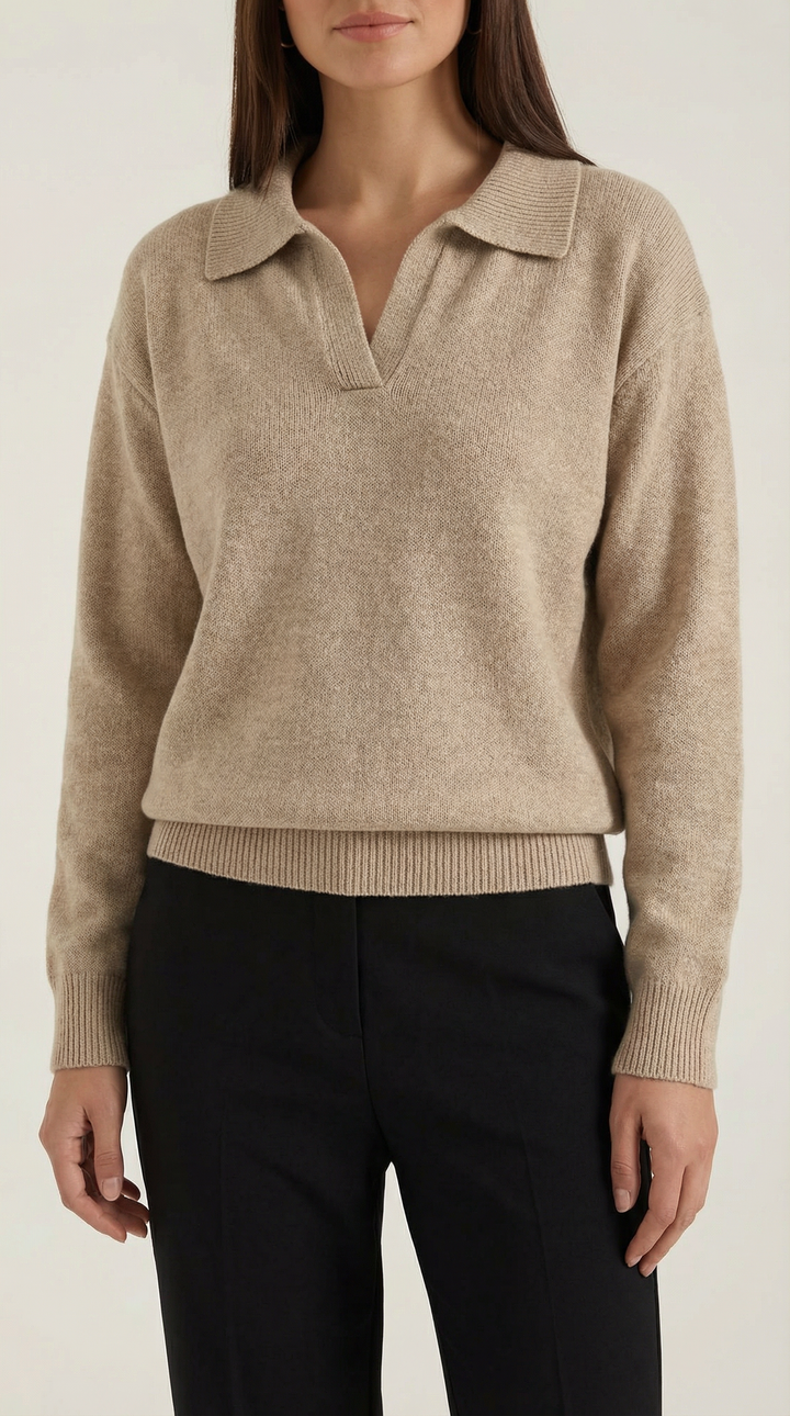 'Margaret' Casual Polo met V-hals