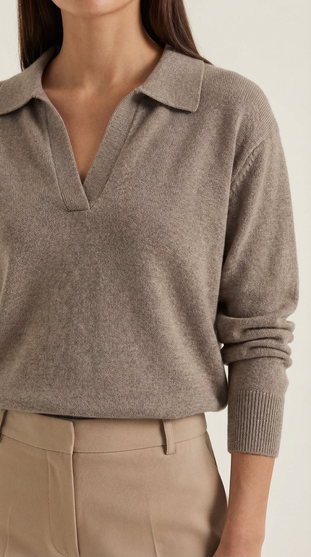 'Margaret' Casual Polo met V-hals