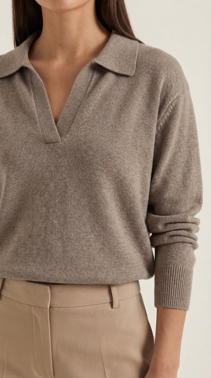 'Margaret' Casual Polo met V-hals