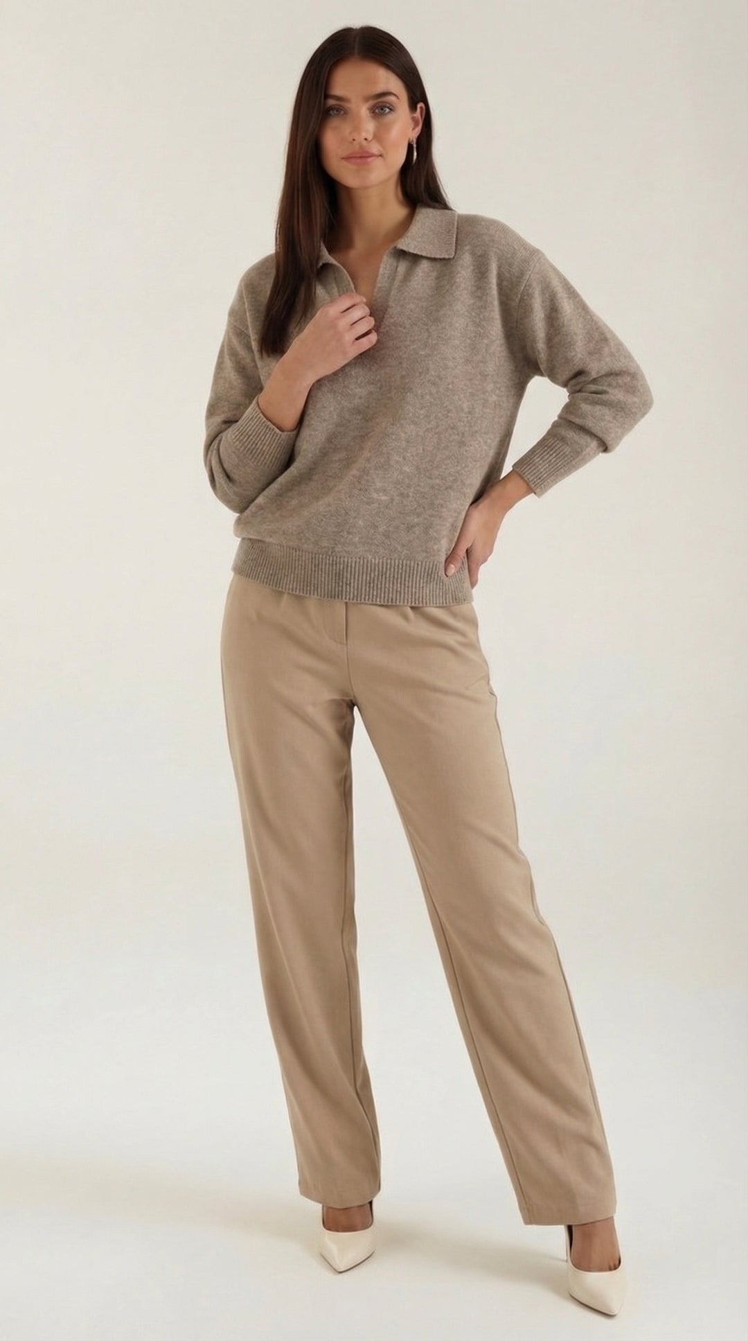 'Margaret' Casual Polo met V-hals