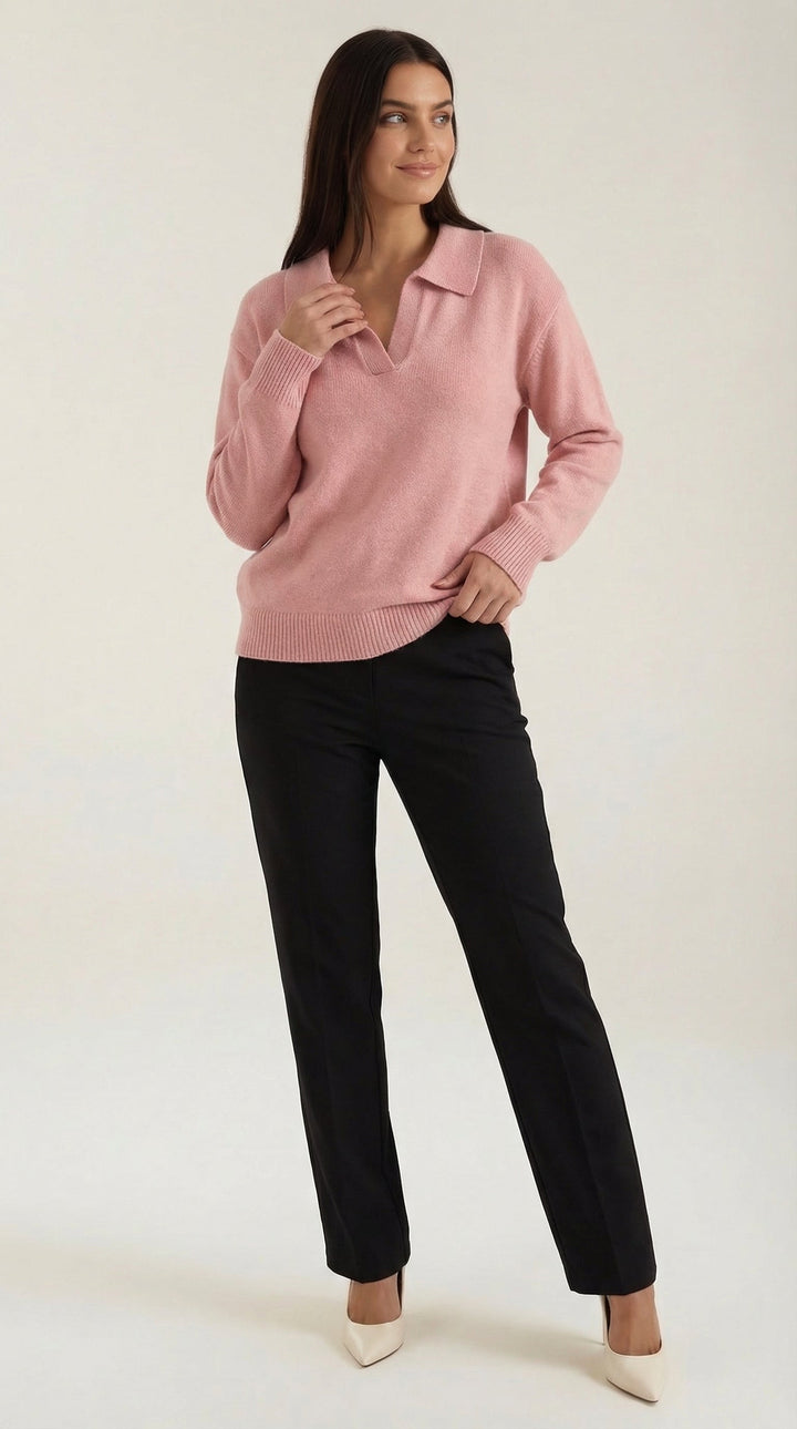 'Margaret' Casual Polo met V-hals