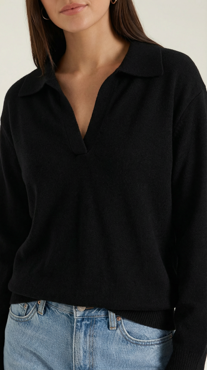 'Margaret' Casual Polo met V-hals