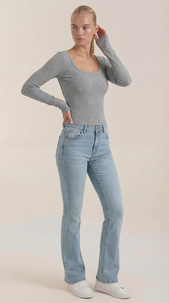 Marian V-Hals Lange Mouwen Top