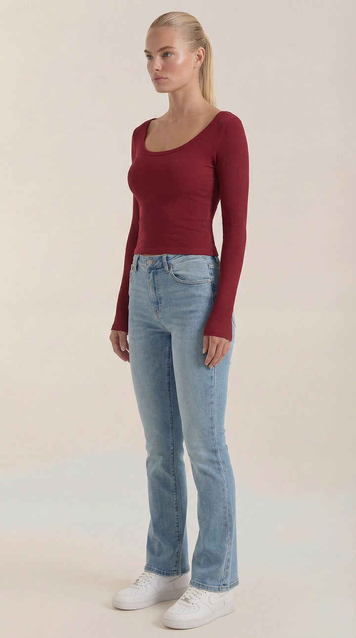 Marian V-Hals Lange Mouwen Top