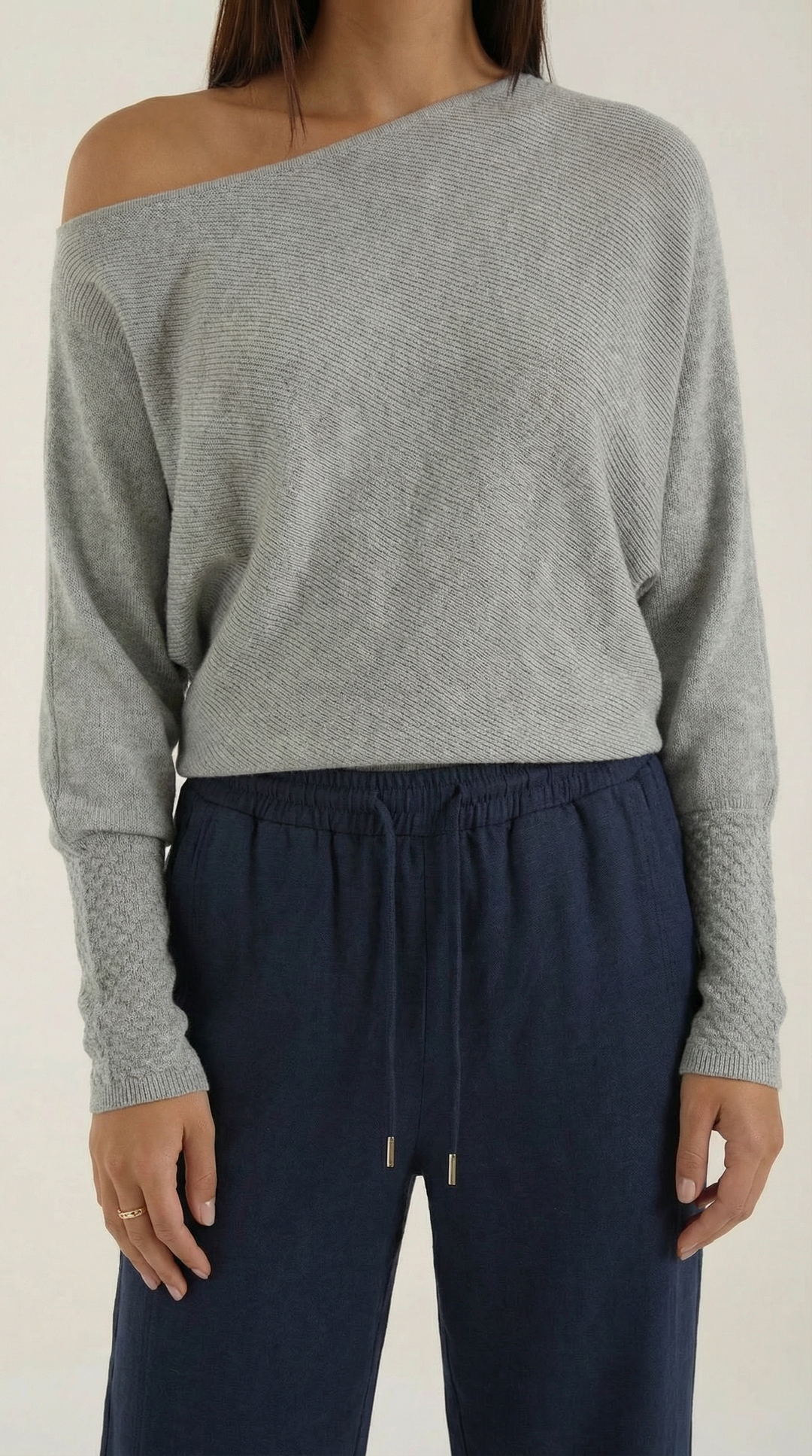 Mildred Off-Shoulder Gebreide Trui