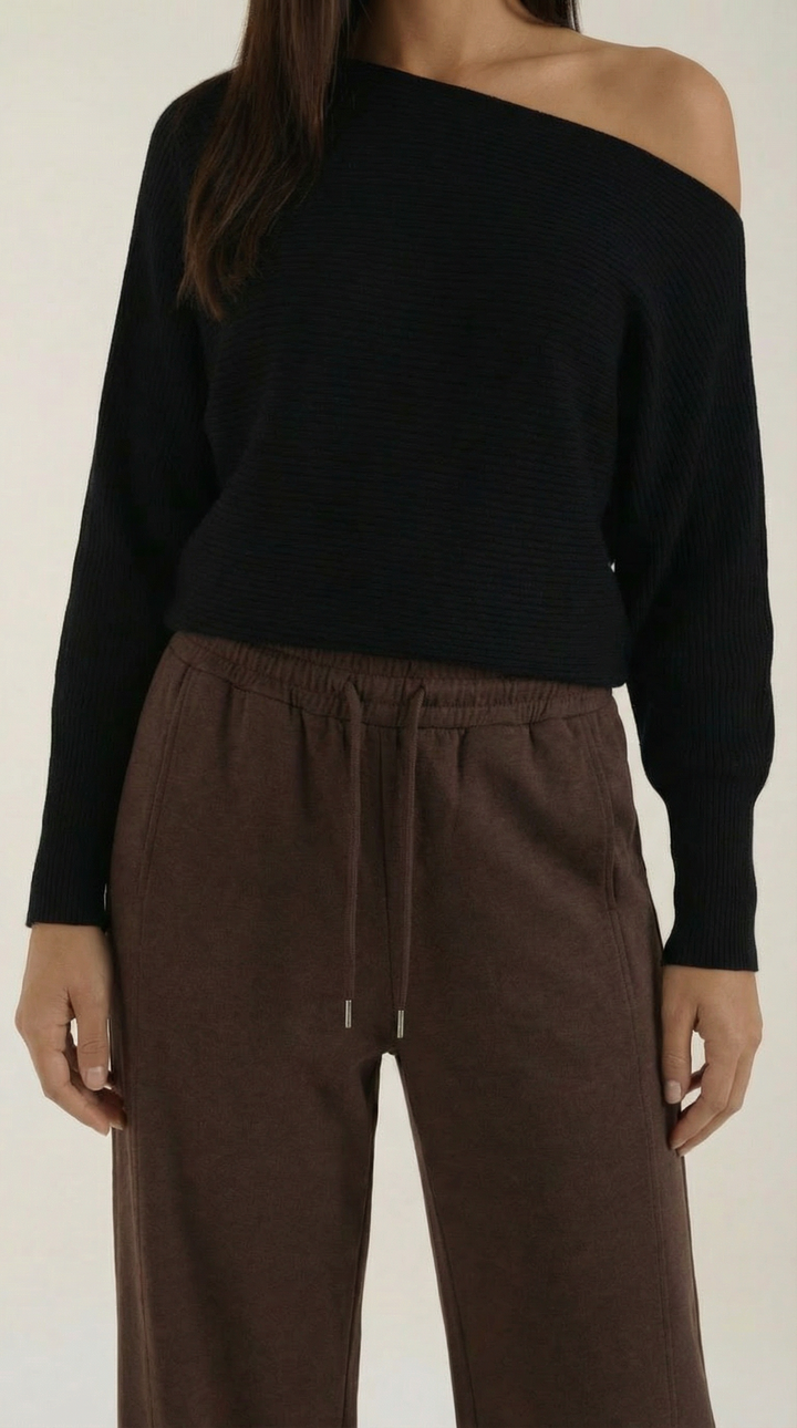 Mildred Off-Shoulder Gebreide Trui