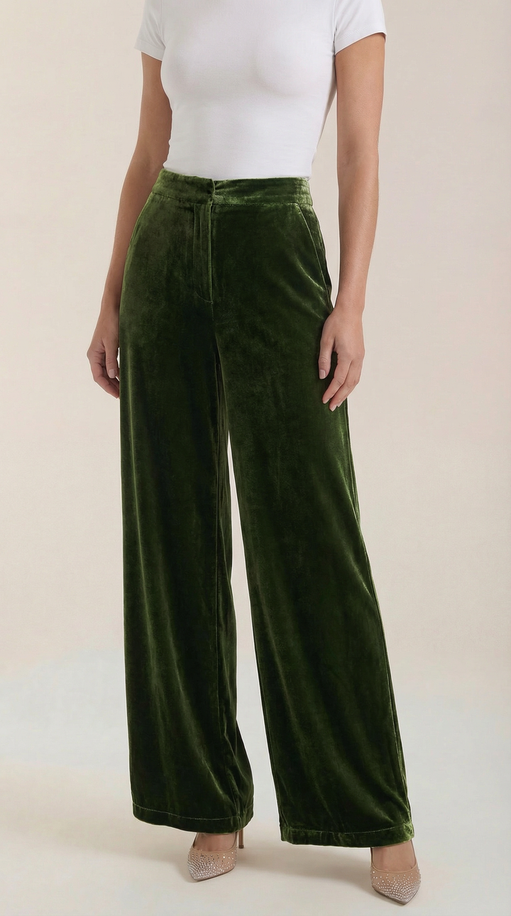 Nadine Fluwelen Wijd-Pantalon