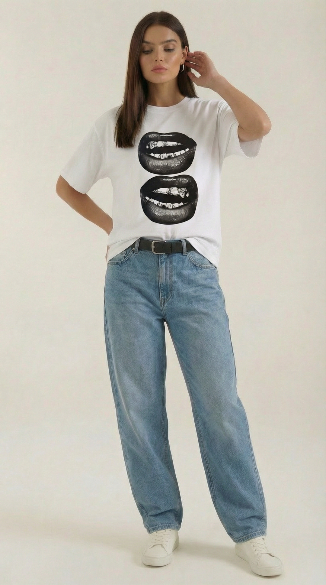 'Natalia' Oversized T-Shirt met Grafisch Ontwerp