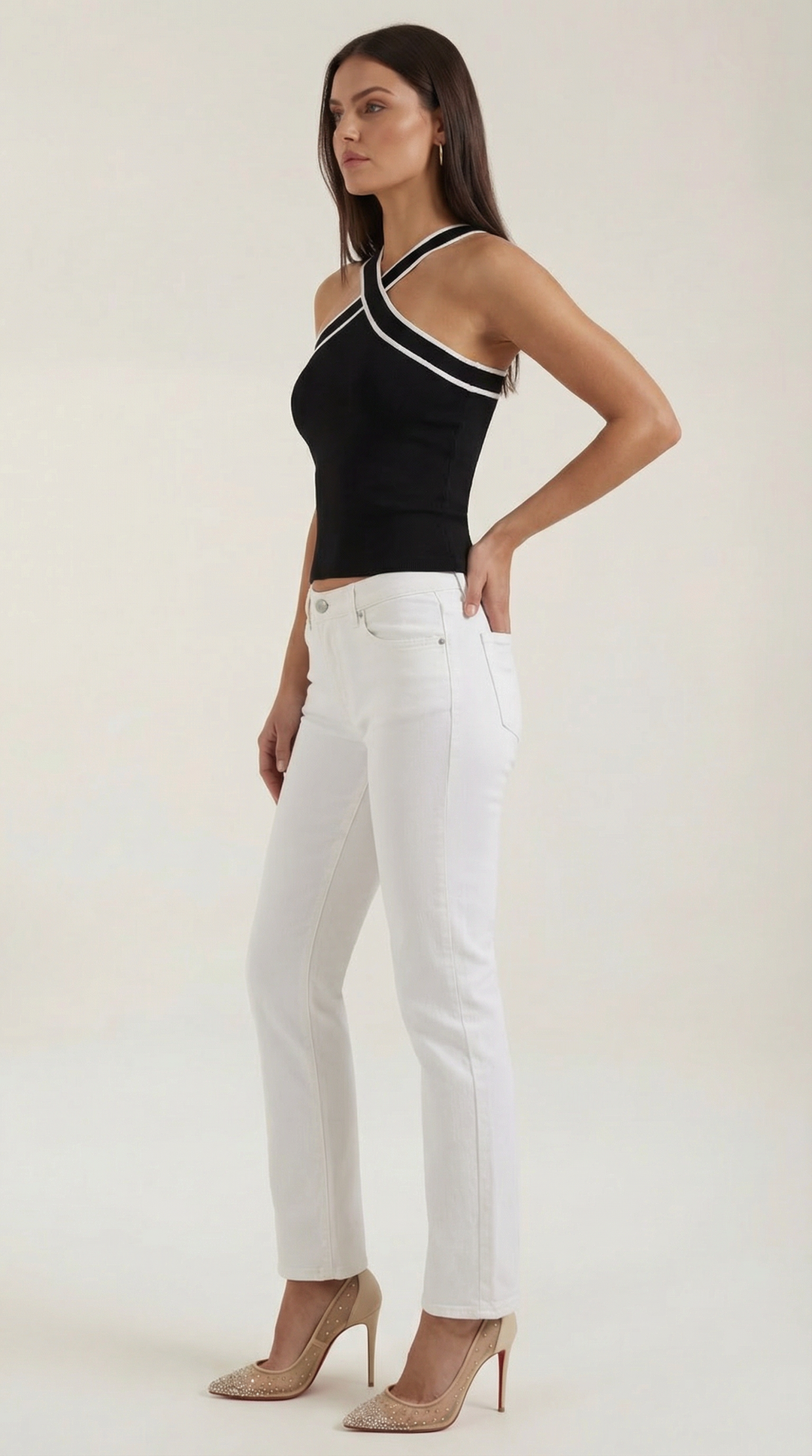 Nia Halter Top met Verweven Ontwerp