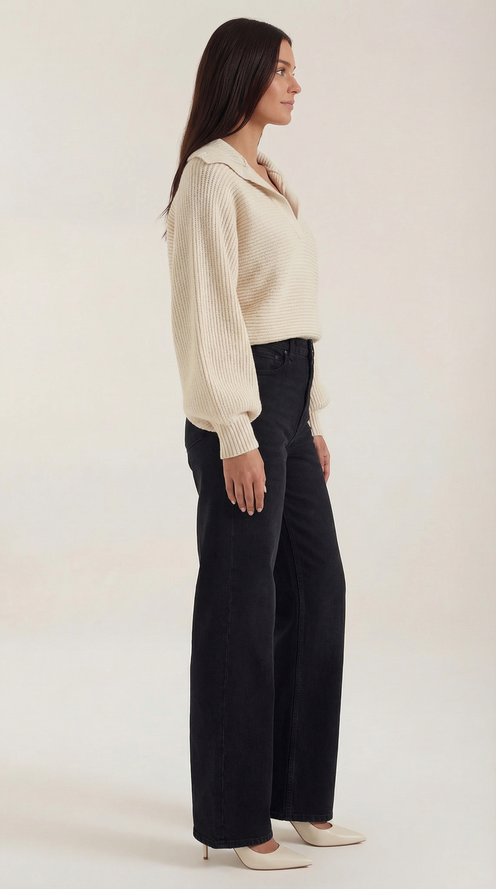 'Pauline' chunky knit hoge nek trui