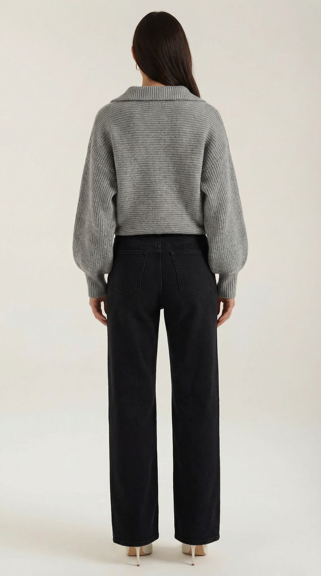 'Pauline' chunky knit hoge nek trui