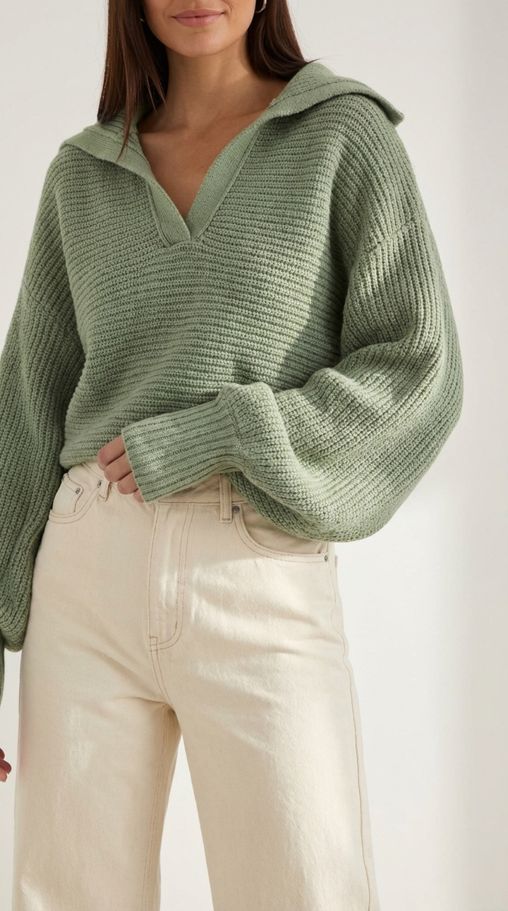 'Pauline' chunky knit hoge nek trui