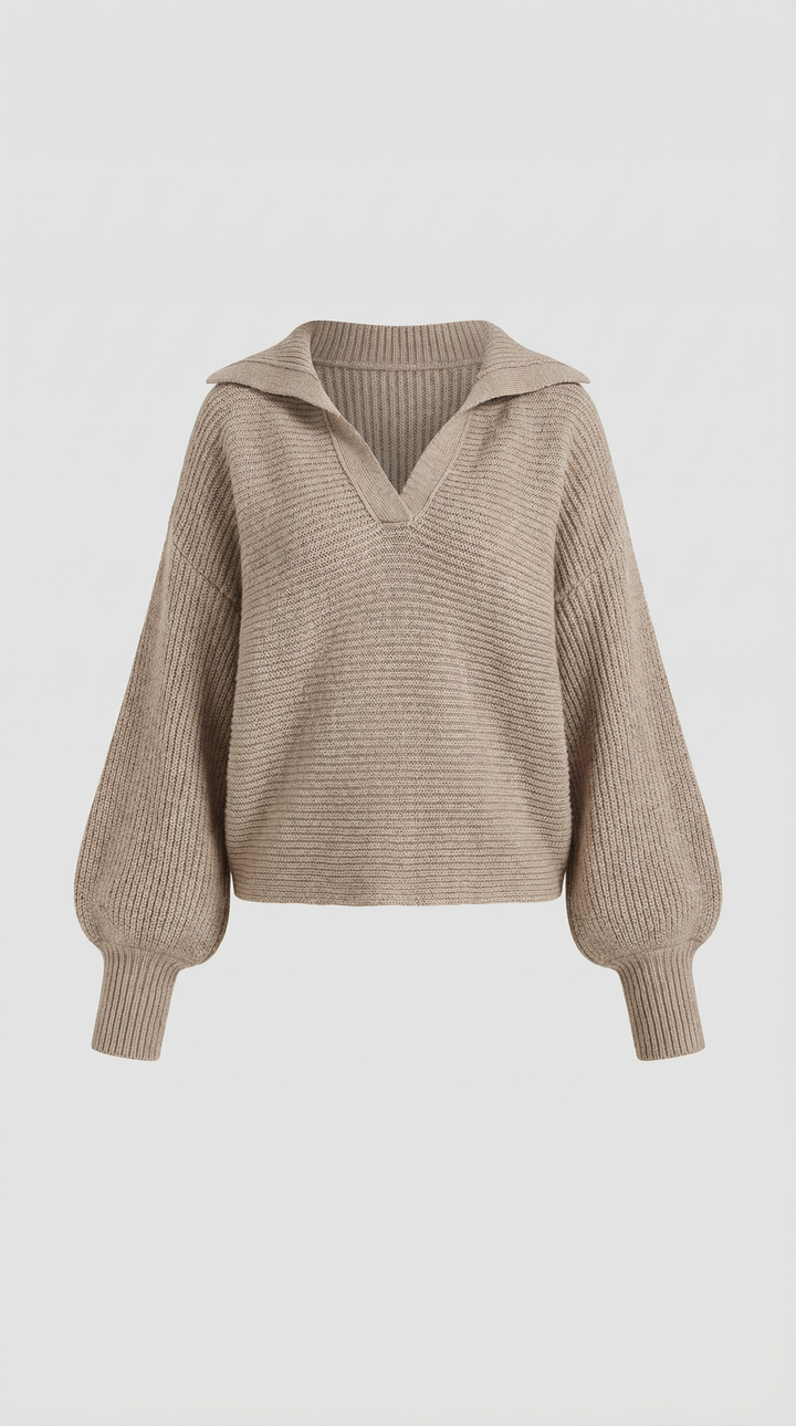'Pauline' chunky knit hoge nek trui