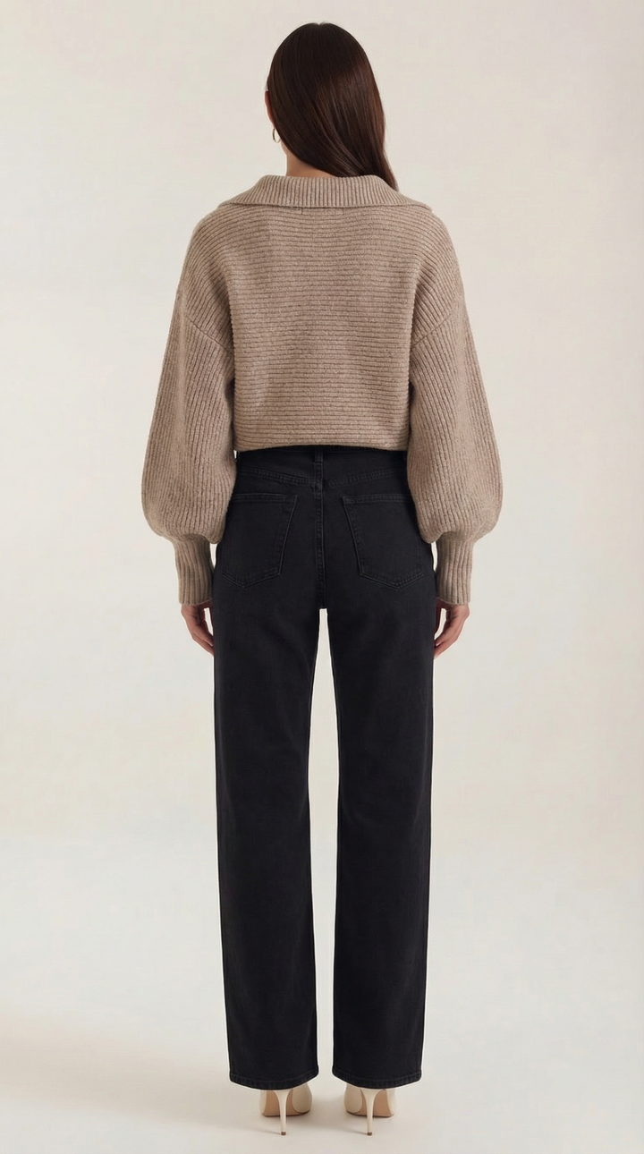 'Pauline' chunky knit hoge nek trui