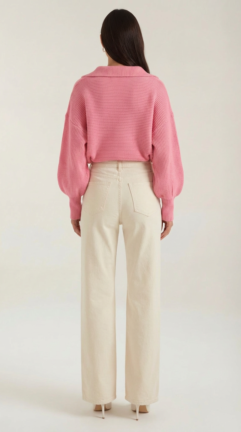 'Pauline' chunky knit hoge nek trui