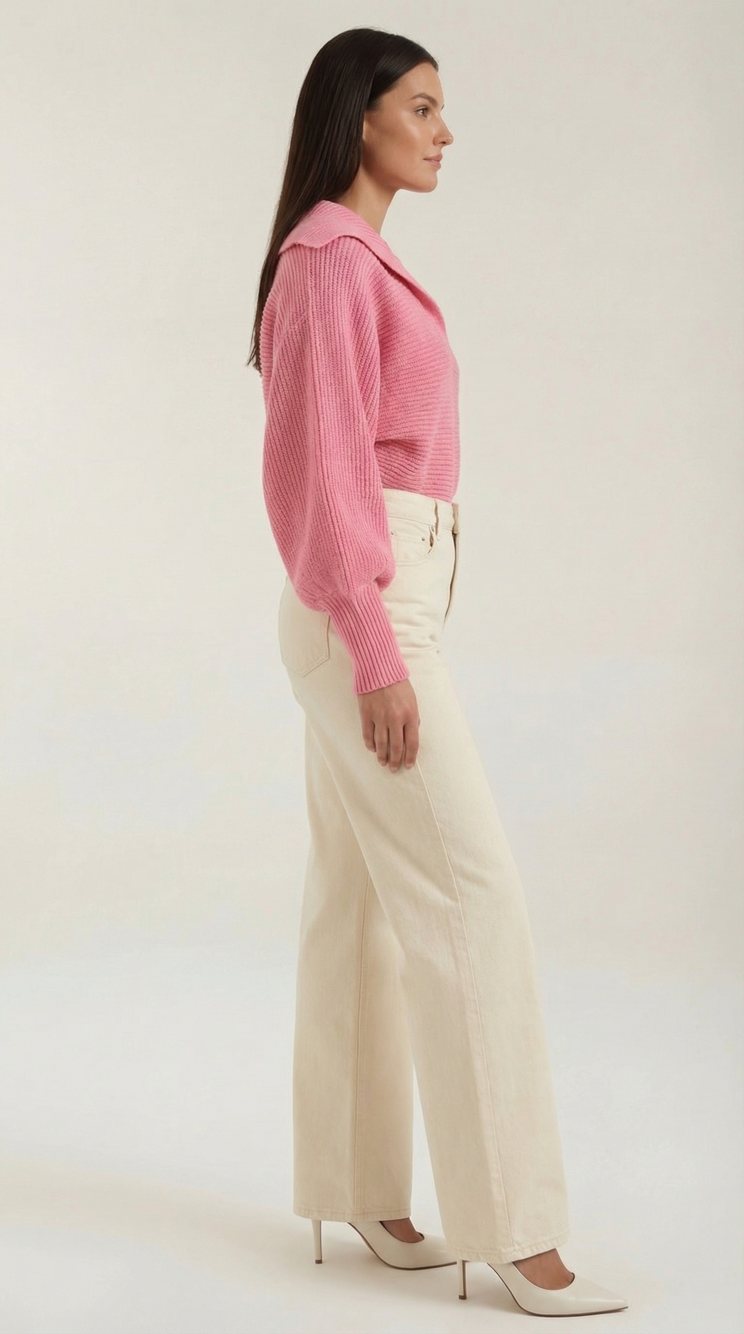 'Pauline' chunky knit hoge nek trui