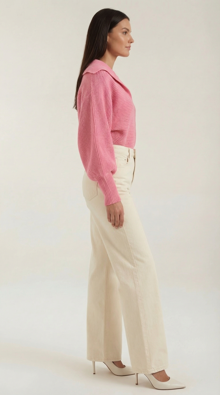 'Pauline' chunky knit hoge nek trui