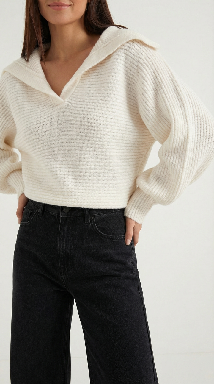 'Pauline' chunky knit hoge nek trui