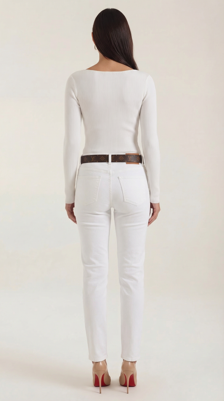 Ruth Cloud - Gebreide Lange Mouwen T-Shirt