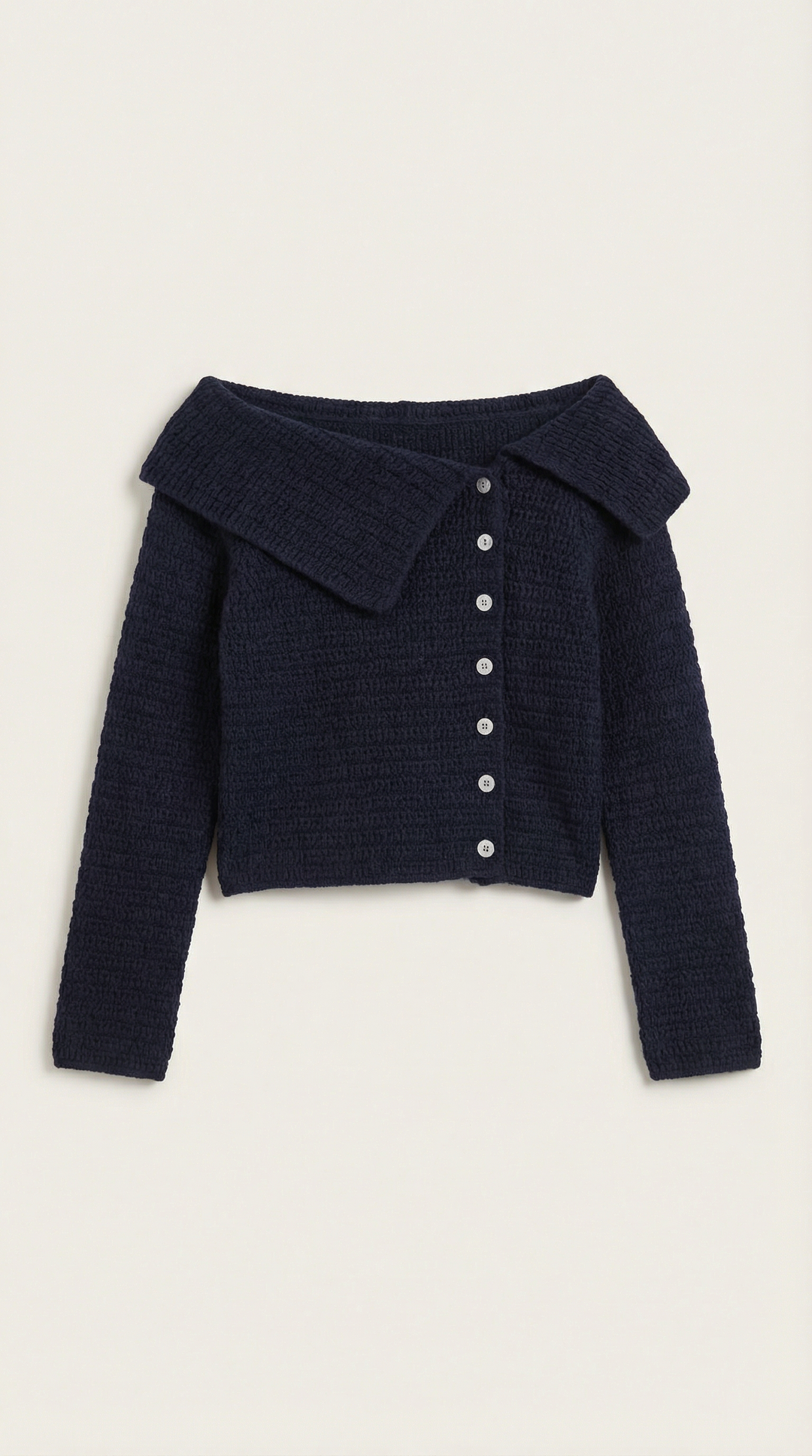 Sarah asymmetrische gebreide top
