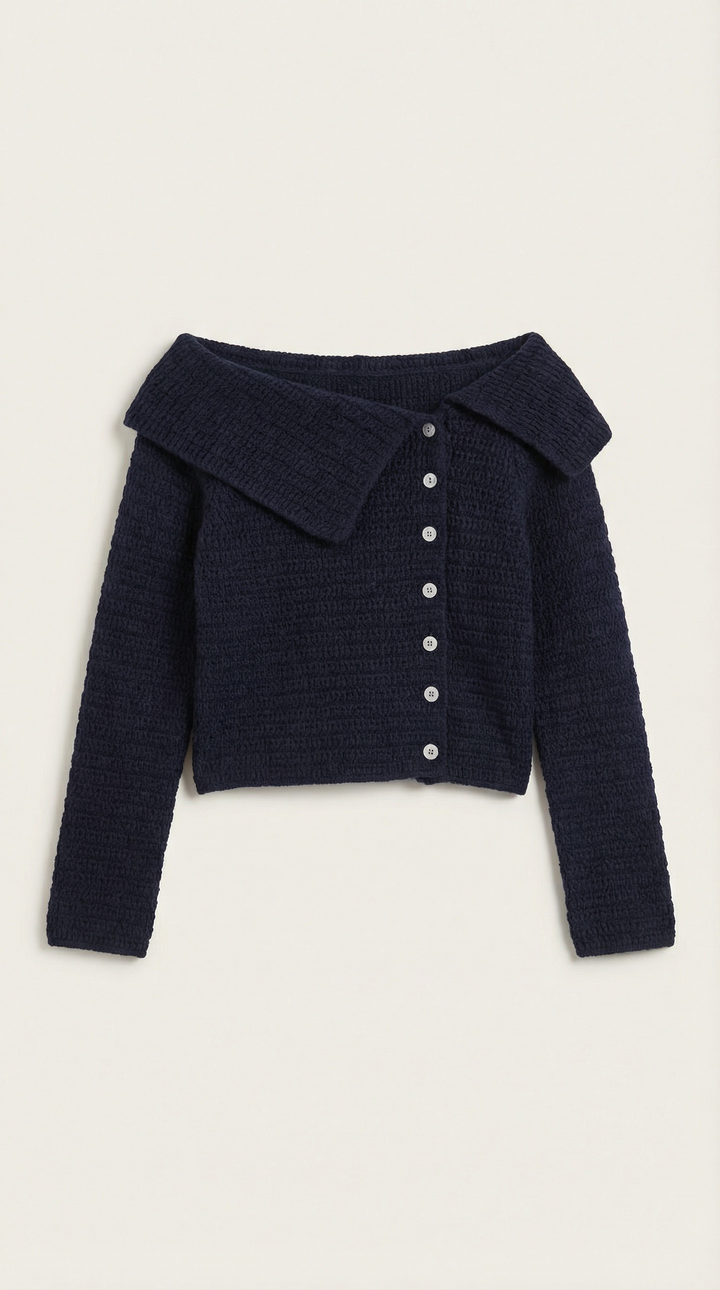 Sarah asymmetrische gebreide top
