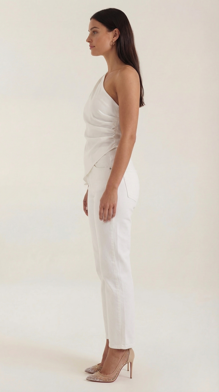 Selene Eén-Schouder Mouwloos Top