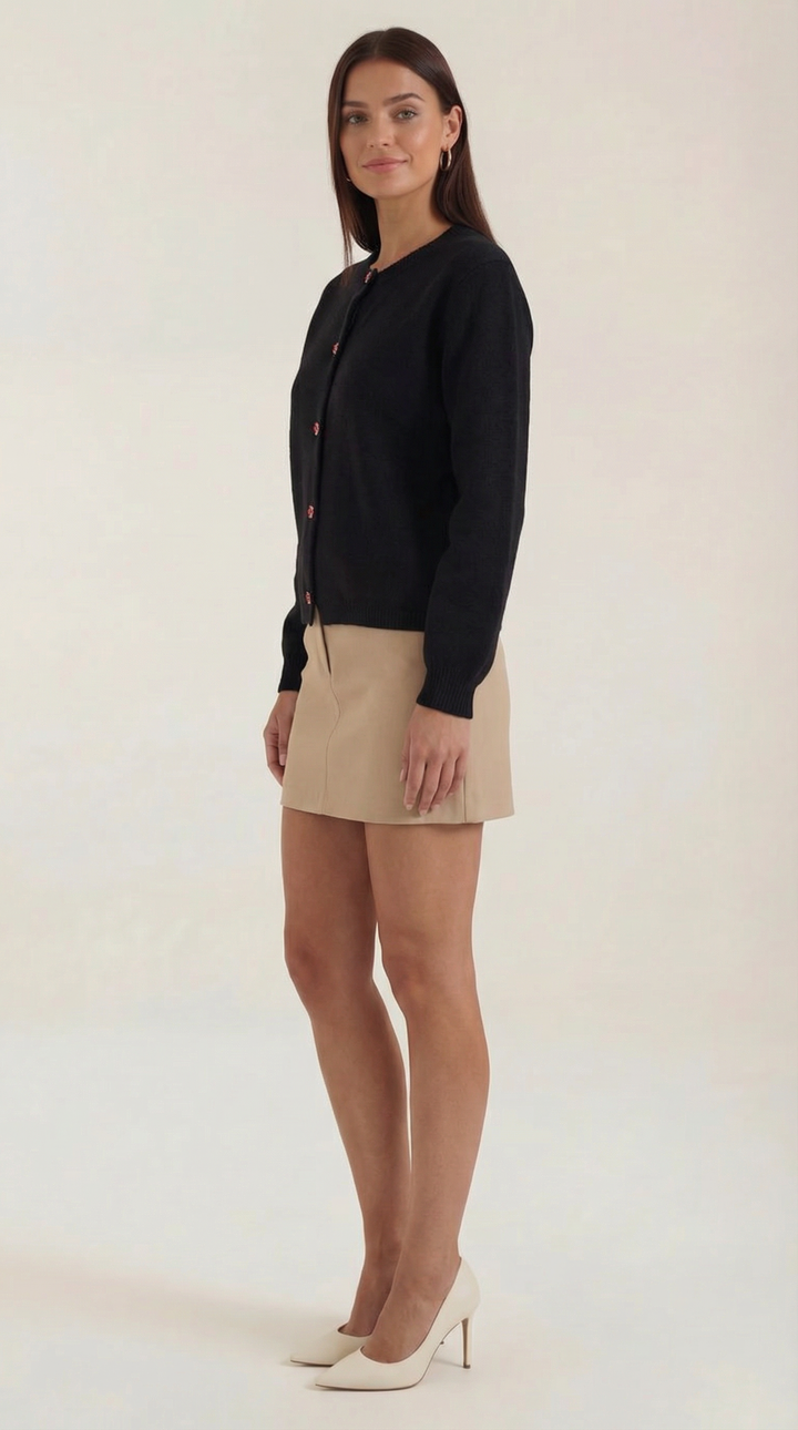 Gebreide cardigan met knopen