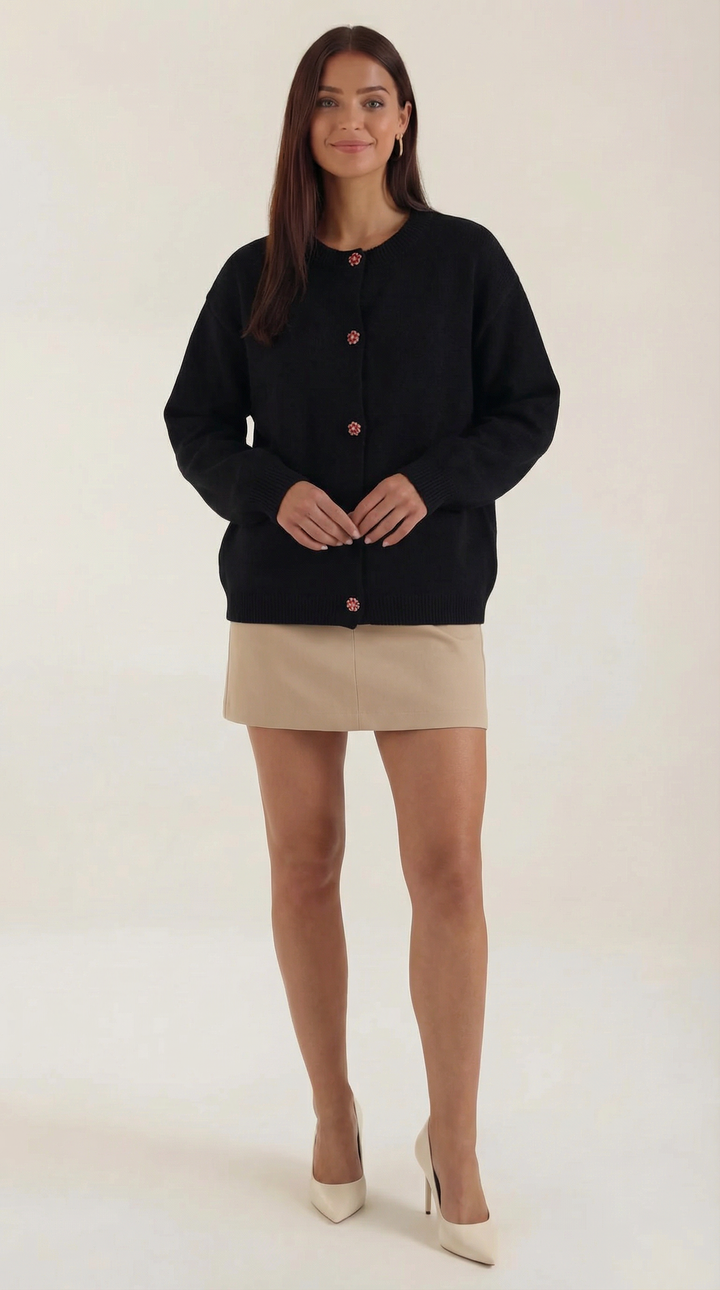 Gebreide cardigan met knopen