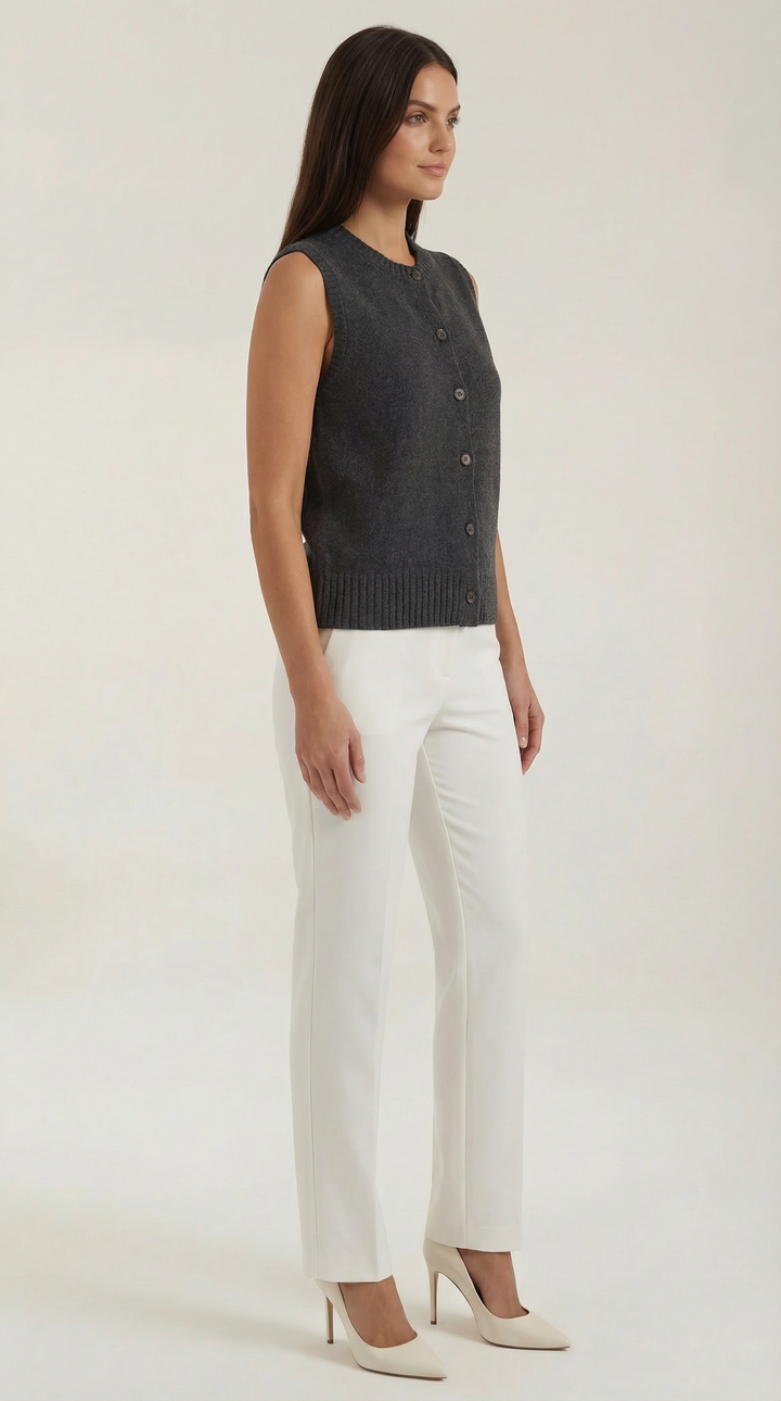 Sylvia knooploze gebreide top