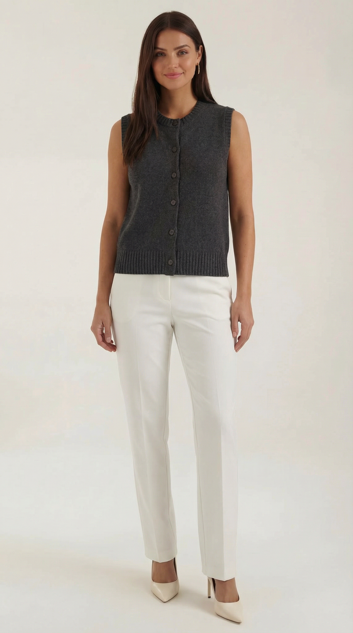 Sylvia knooploze gebreide top