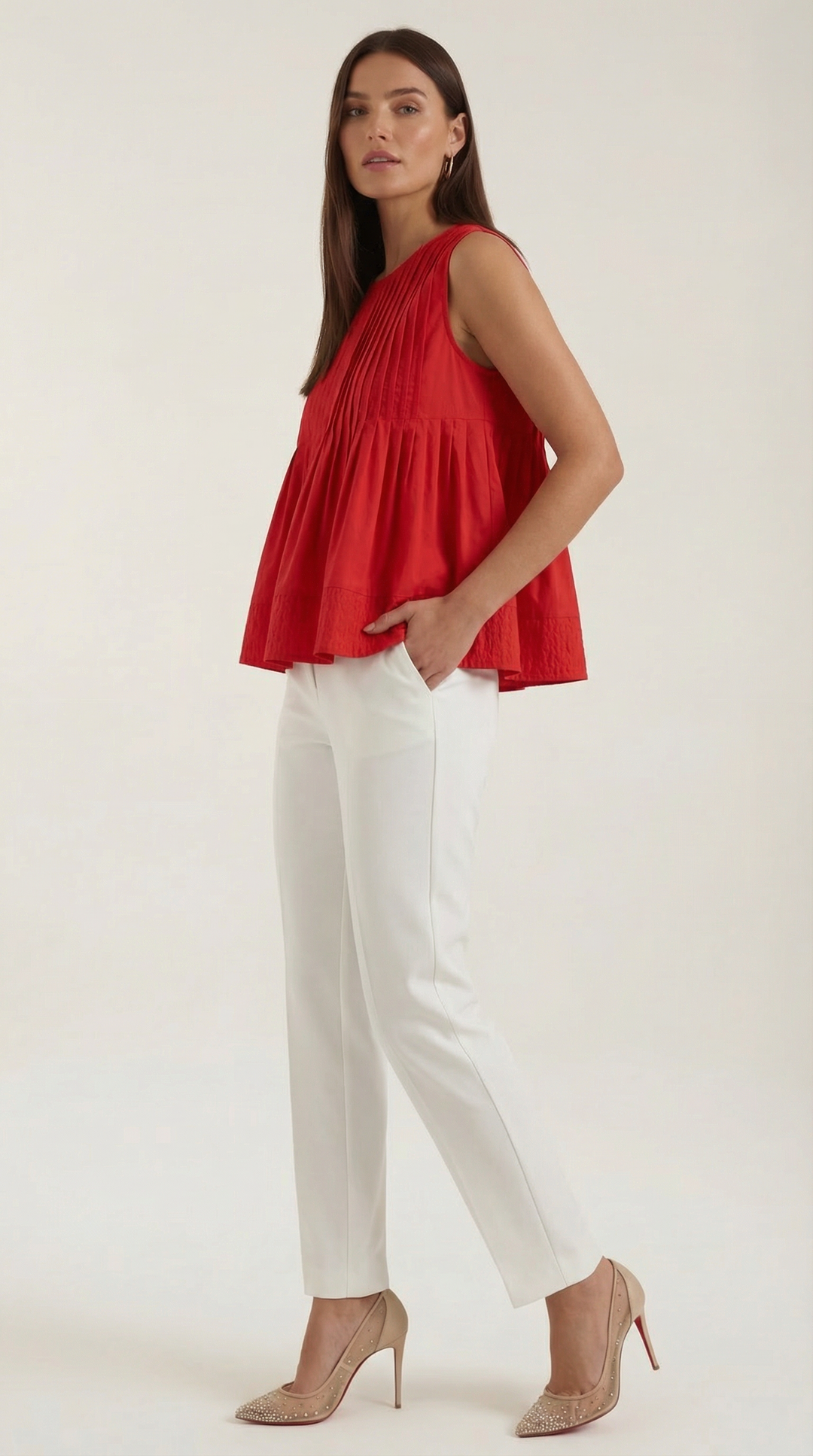 Tess peplum jurk met plooien - Premium stijl
