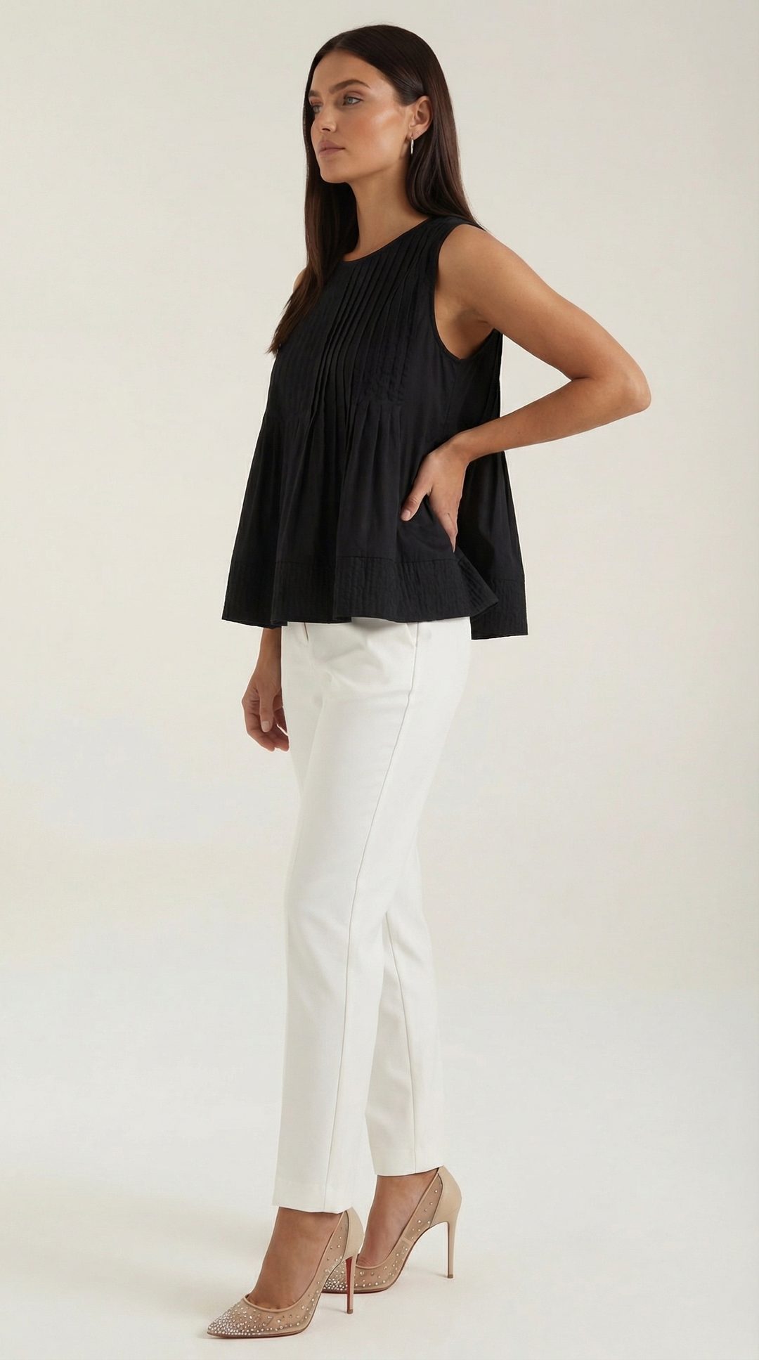 Tess peplum jurk met plooien - Premium stijl
