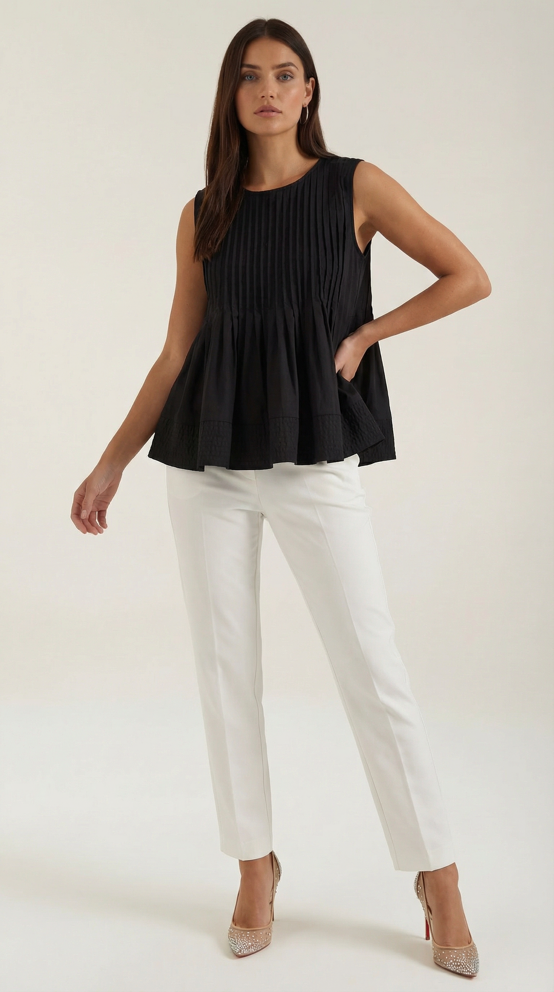 Tess peplum jurk met plooien - Premium stijl