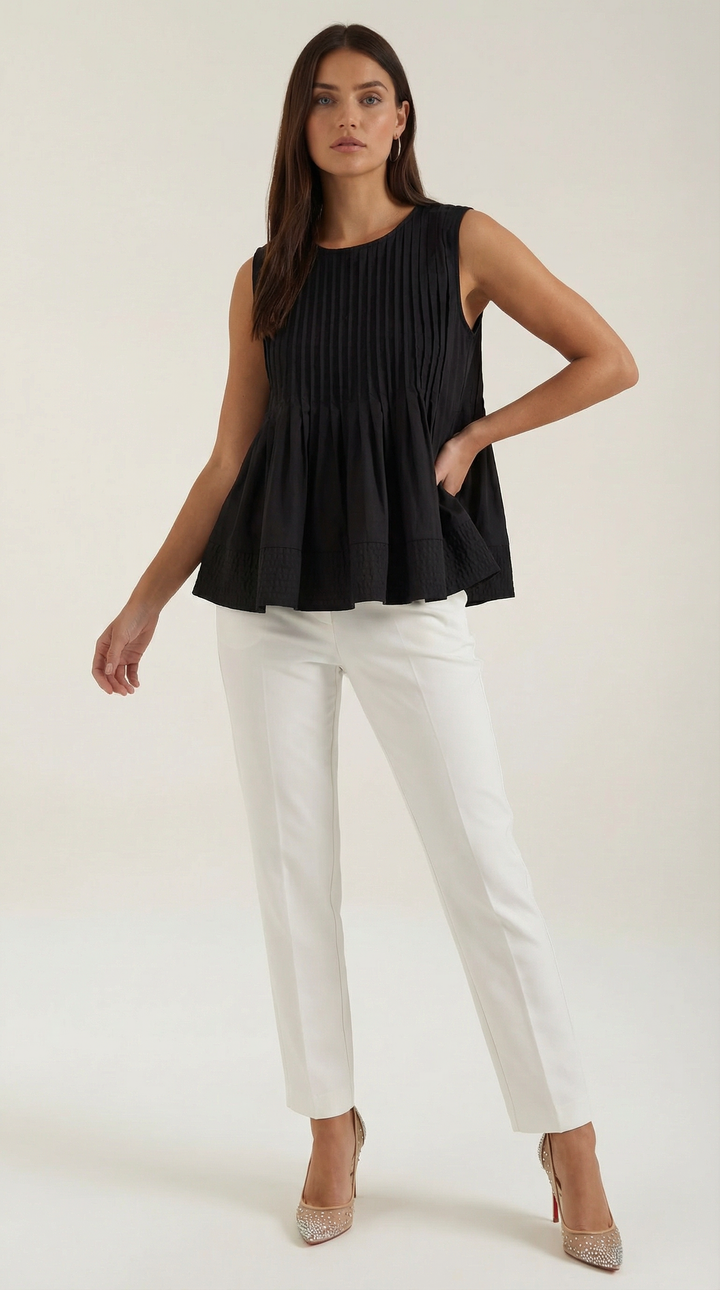 Tess peplum jurk met plooien - Premium stijl