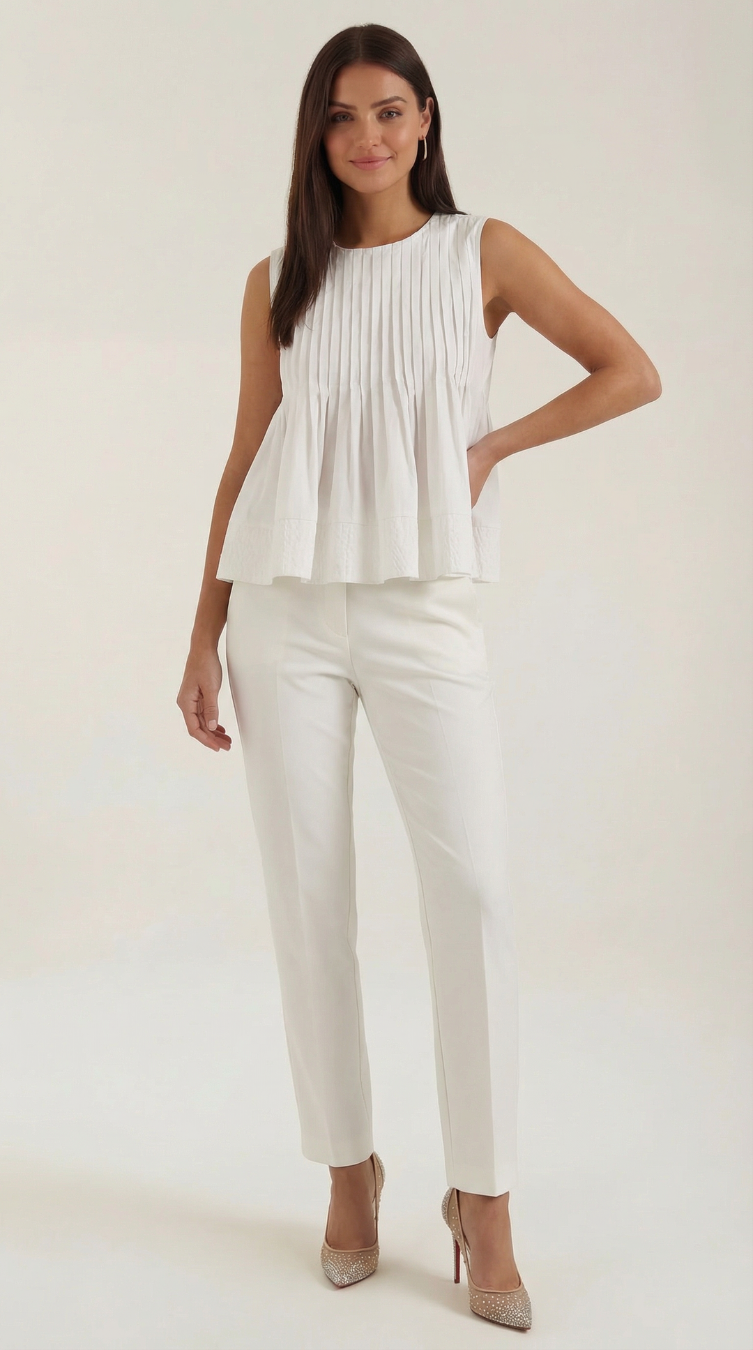 Tess peplum jurk met plooien - Premium stijl
