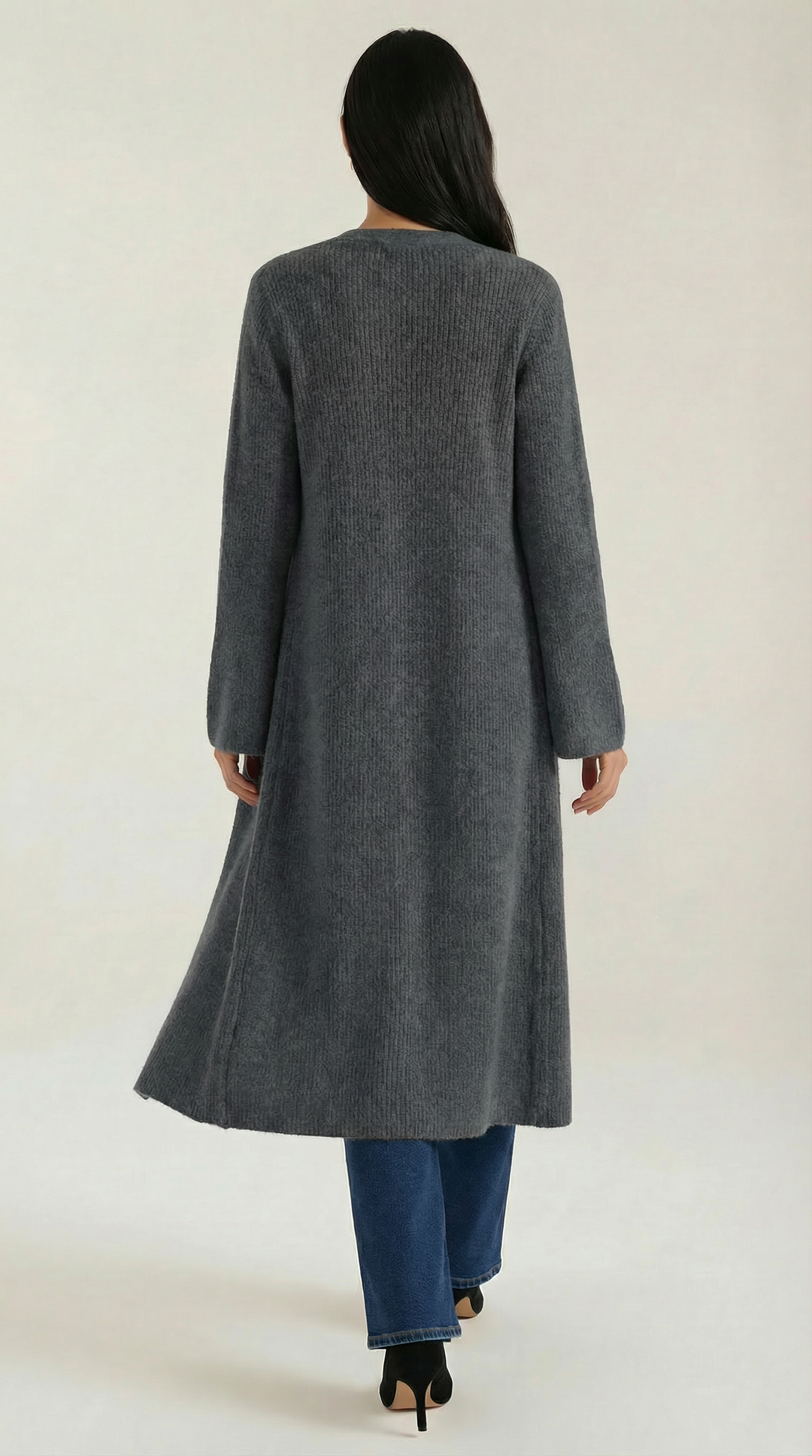 'Valerie' Maxi Gebreide Cardigan met V-hals