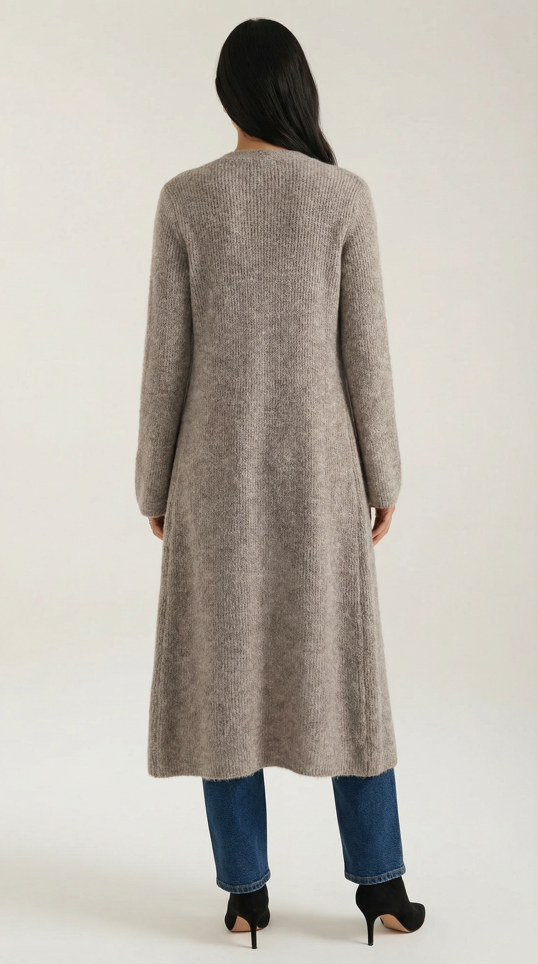 'Valerie' Maxi Gebreide Cardigan met V-hals