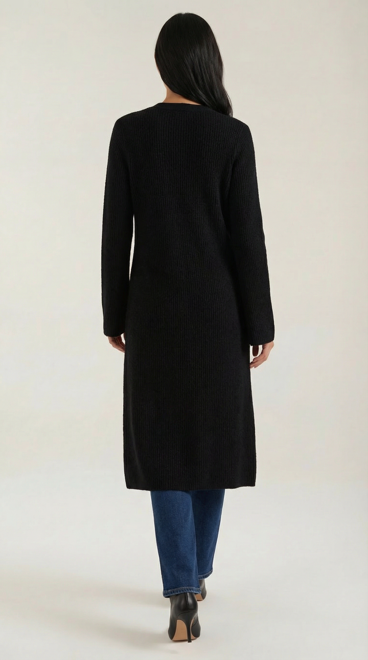 'Valerie' Maxi Gebreide Cardigan met V-hals