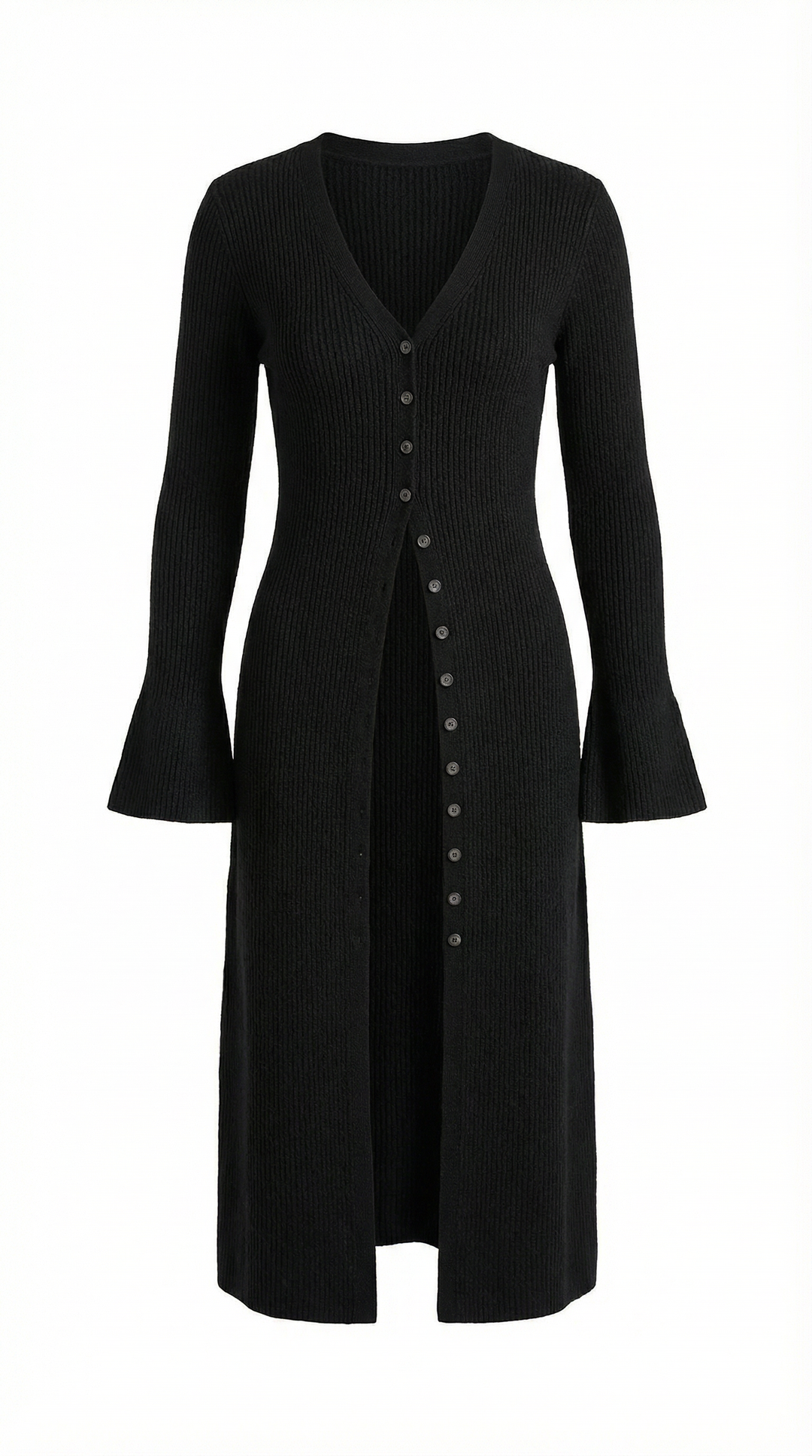 'Valerie' Maxi Gebreide Cardigan met V-hals