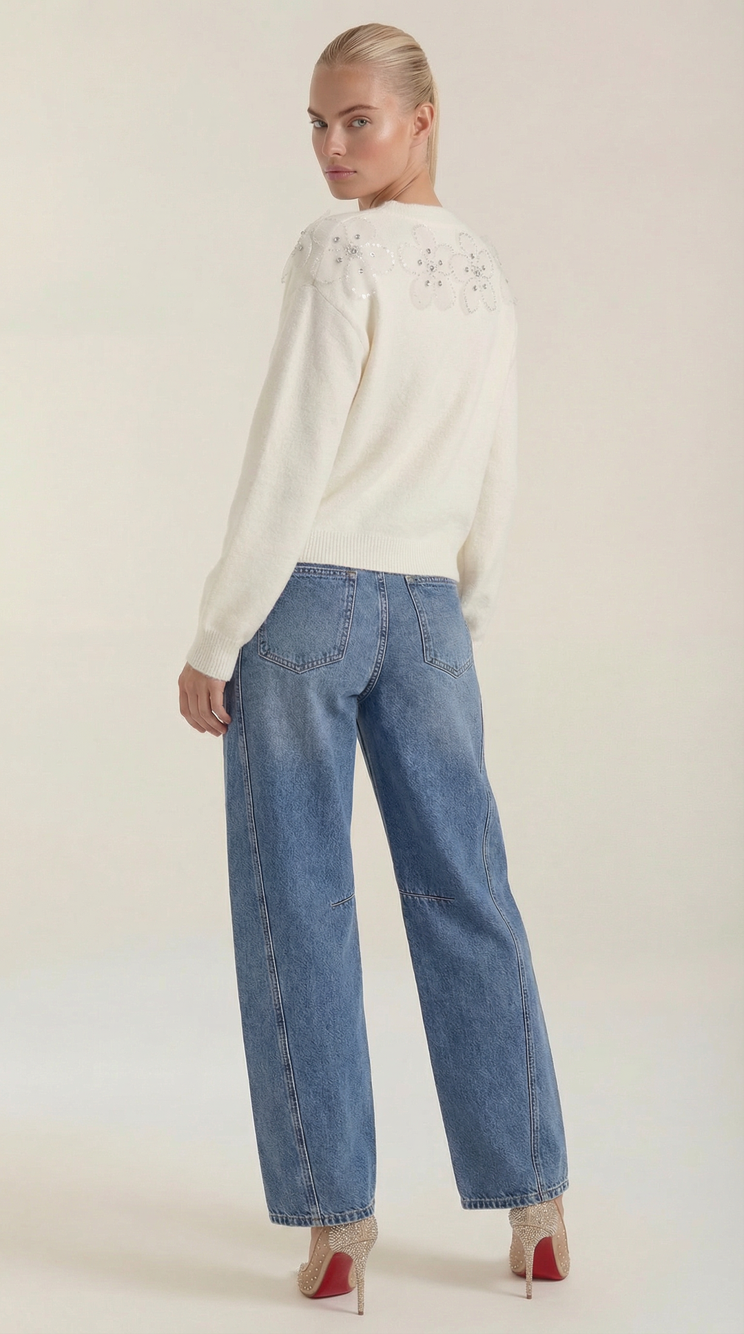 Vicki Hoge Taille Barrel Leg Jeans