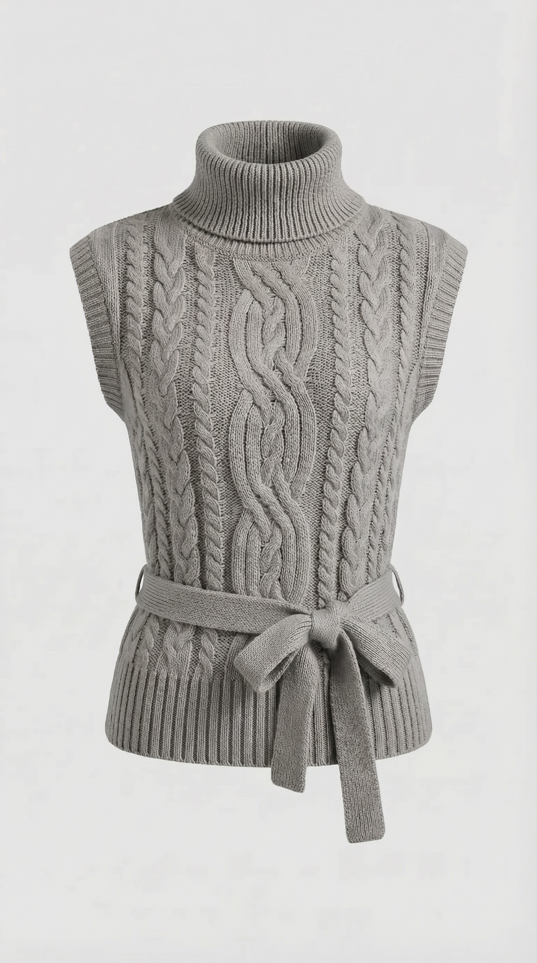 Wendy hoge hals kabelgebreide vest