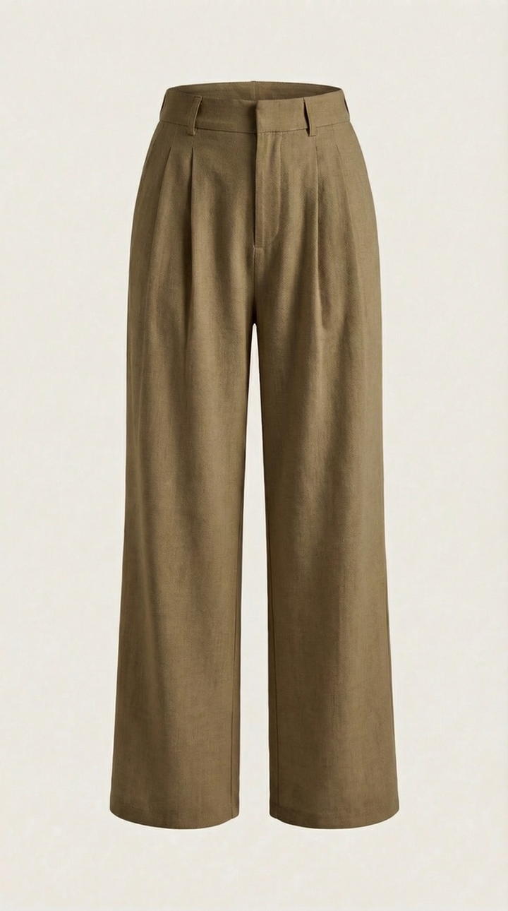 Courtney Hoge Taille Plissé Broek
