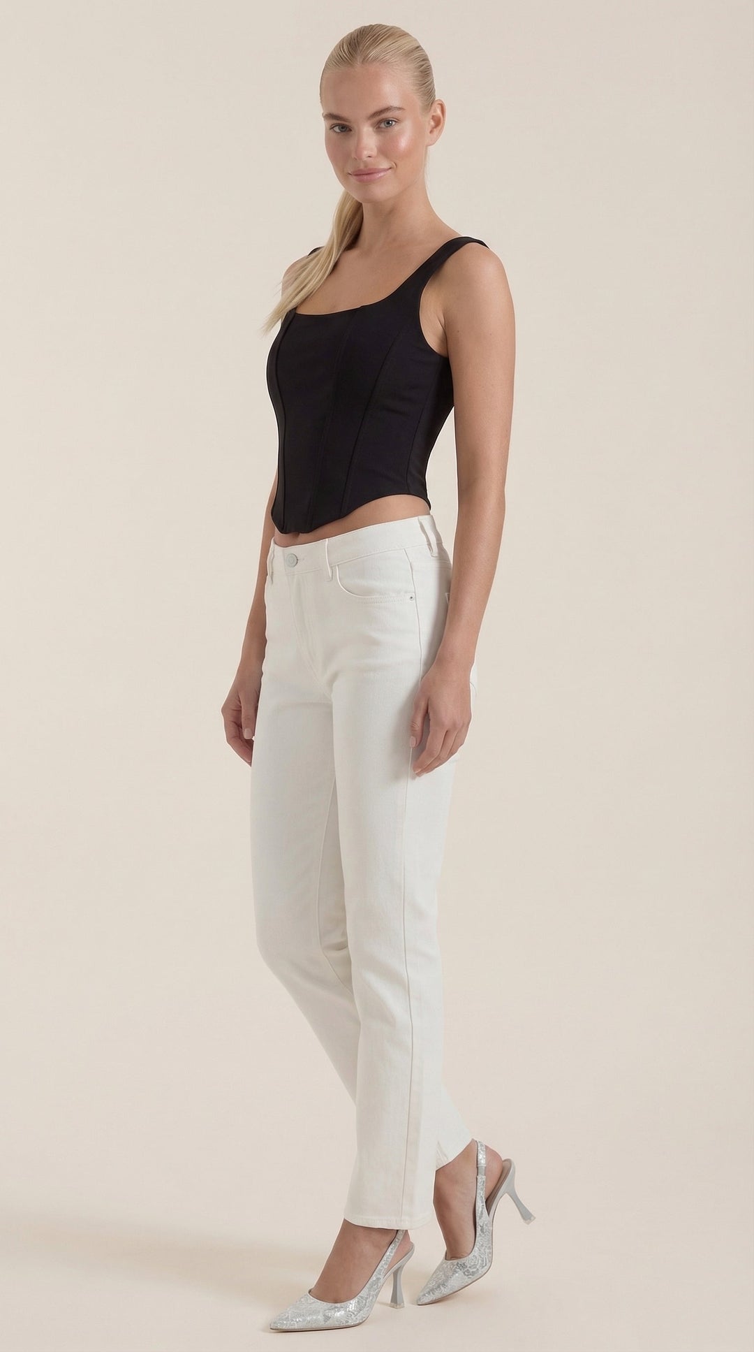 Eloise corset-stijl mouwloze top