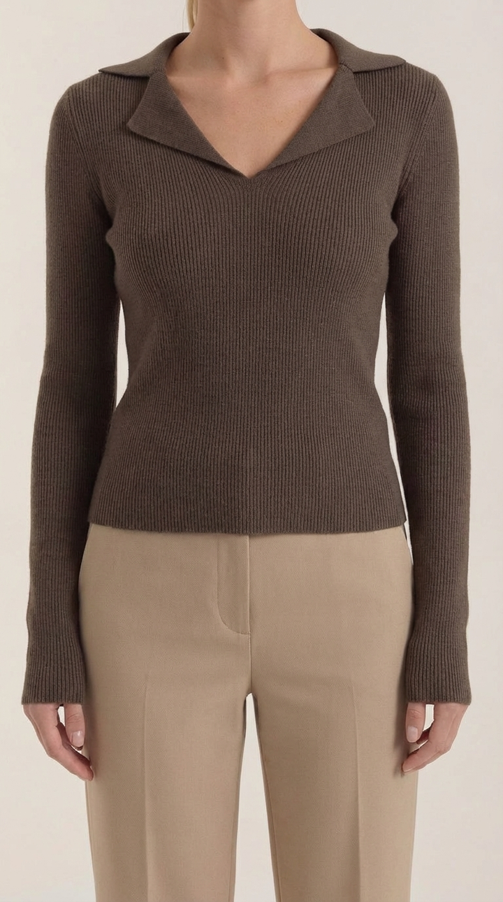 'Sara' elegante gebreide hals trui