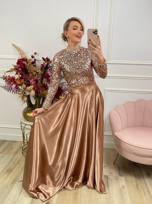 Gouden Zijde Maxi Rok Yumani